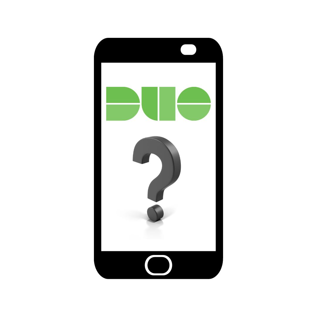 Duo logo and question mark